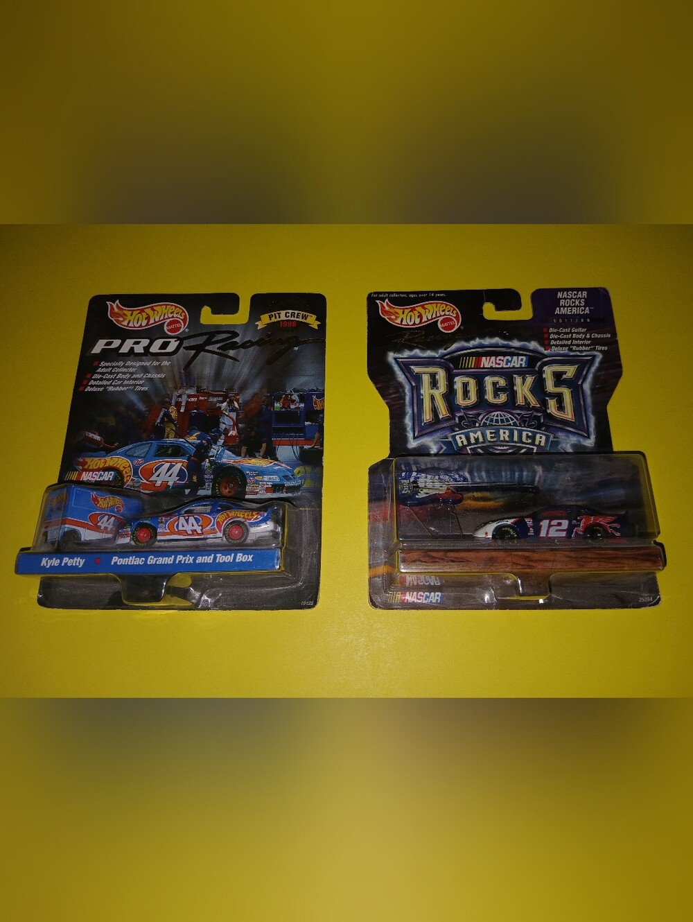 Vintage Hot Wheels NASCAR 1:64 Die-Cast Lot – Kyle Petty #44 & #12 Sealed